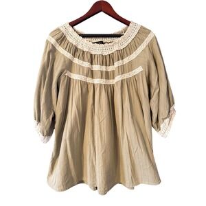 Gigio USA Prairie Top Womens L Boho Cottagecore Off Shoulder Western Milkmaid